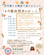 園庭開放について